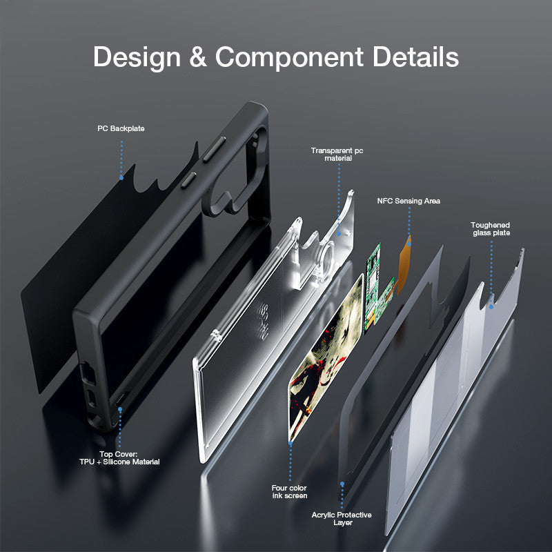 Smart NFC E-ink Case for Samsung Galaxy S24 Ultra – Customizable 4-Color Display