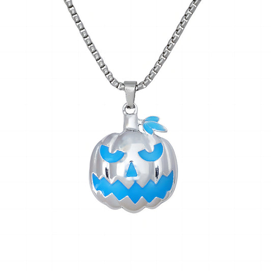 Collier Halloween Lumineux - Pendentif Citrouille Phosphorescent