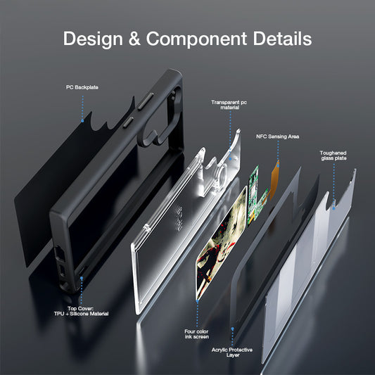 Smart NFC E-ink Case for Samsung Galaxy S24 Ultra – Customizable 4-Color Display